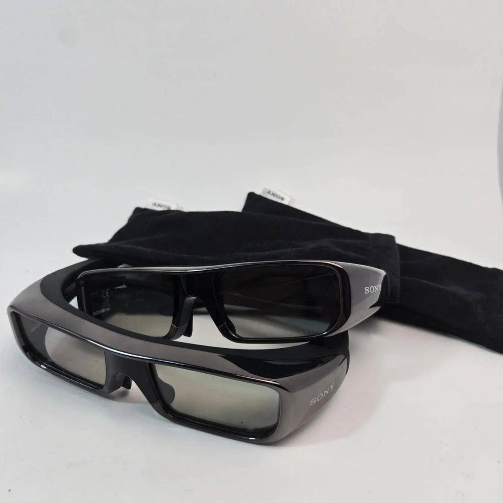 Sony TDG-BR100 Active 3D Glasses Lot of 2 for BRAVIA TV Gunmetal Black